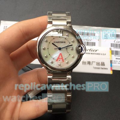 Replica Cartier Ballon Bleu White Mother of Pearl Dial Swiss Quartz TW Factory Cartier For Sale 